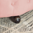 Modern Upholstered Swivel Chair With Button Tufted Design And Movable Wheels