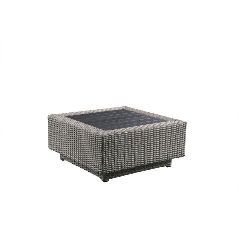 Salena - Patio Table - Beige Fabric & Gray Wicker - Atlantic Fine Furniture Inc