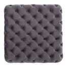 Modern Glam Ottoman With Velvet Upholstery And Button Tufted Design