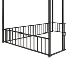 Metal Bed House Bed Frame With Fence