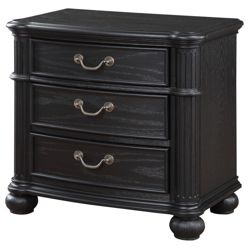 Celina - 3-Drawer Nightstand - Black