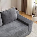 Loveseat Sofa, Comfortable Deep Seat Sofa Bed, Modern Small Corduroy Couch For Living Room Bedroom,Reversible Cushion With Pillows,No Assembly Required,Dark Gray
