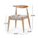 5 Piece Dining Set, Table And 4 Upholstered Chairs - Beige / White / Oak