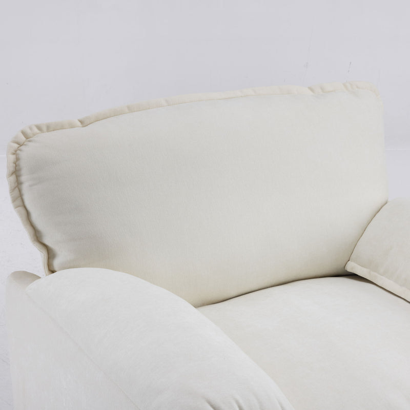 Oversized Reading Armchair With Thick Cushions, High Back Support