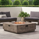 Wellington Square Iron Fire Pit With Wood Pattern Design And 50,000 Btu Output