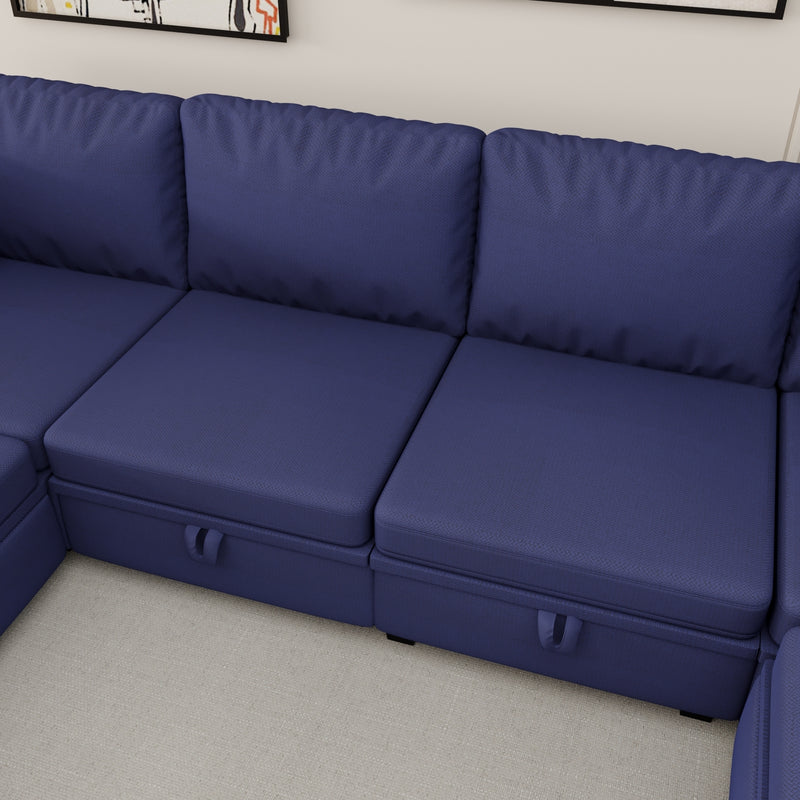 UNITED WE WIN Modular Sectional Sofa U Shaped Modular Couch with Reversible Chaise Modular Sofa Sectional Couch with Storage Seats