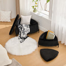 Upholstered Storage Ottoman Set With Reversible Lid