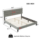 King Bed Frame with Headboard,Sturdy Platform Bed with Wooden Slats Support,No Box Spring,Mattress Foundation,Easy Assembly