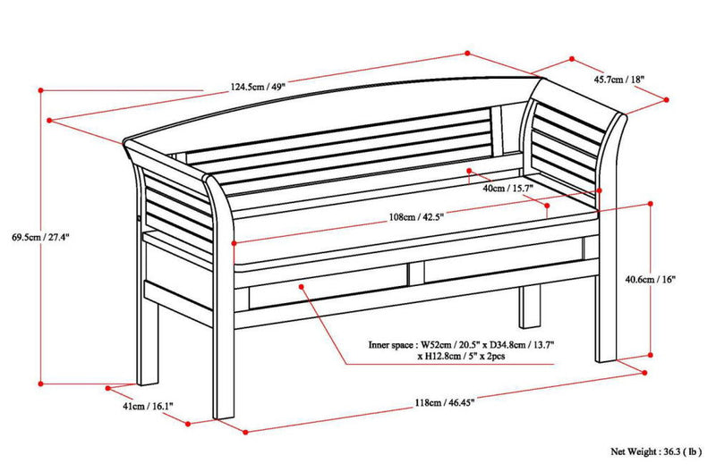 Arlington - Entryway Storage Bench - Brown