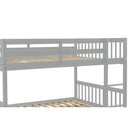 Full Over Full Bunk Bed with Trundle, Convertible to 2 Full Size Platform Bed, Full Size Bunk Bed with Ladder and Safety Rails for Kids, Teens, Adults,Grey (Old Sku:W504S00003)