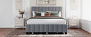 Queen Size Velvet Upholstered Platform Bed with 2 Drawers and 1 Twin XL Trundle- Gray