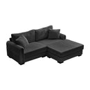 2 Seater L Shaped Chaise Sofa With Reversible Cushion, USB - C Charging Port, Storage Pocket, Convertible Left / Right Design