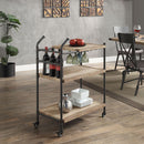 Brantley - Serving Cart - Oak & Sandy Black Finish - Atlantic Fine Furniture Inc