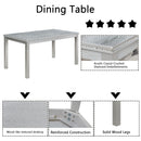 Dining Table Set With Crystal Decoration And Upholstered Chairs