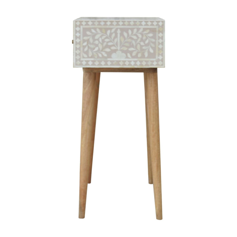 Floral Bone Console - Beige / White