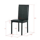 5 Piece Dinning Set With Faux Marble Top, Table & 4 Chairs - Black