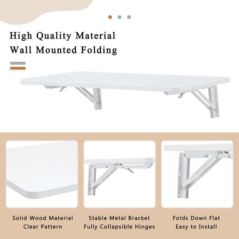 Folding Table Wall Mounted Folding Table For Small Spaces, Fold Down Desk, Workbench