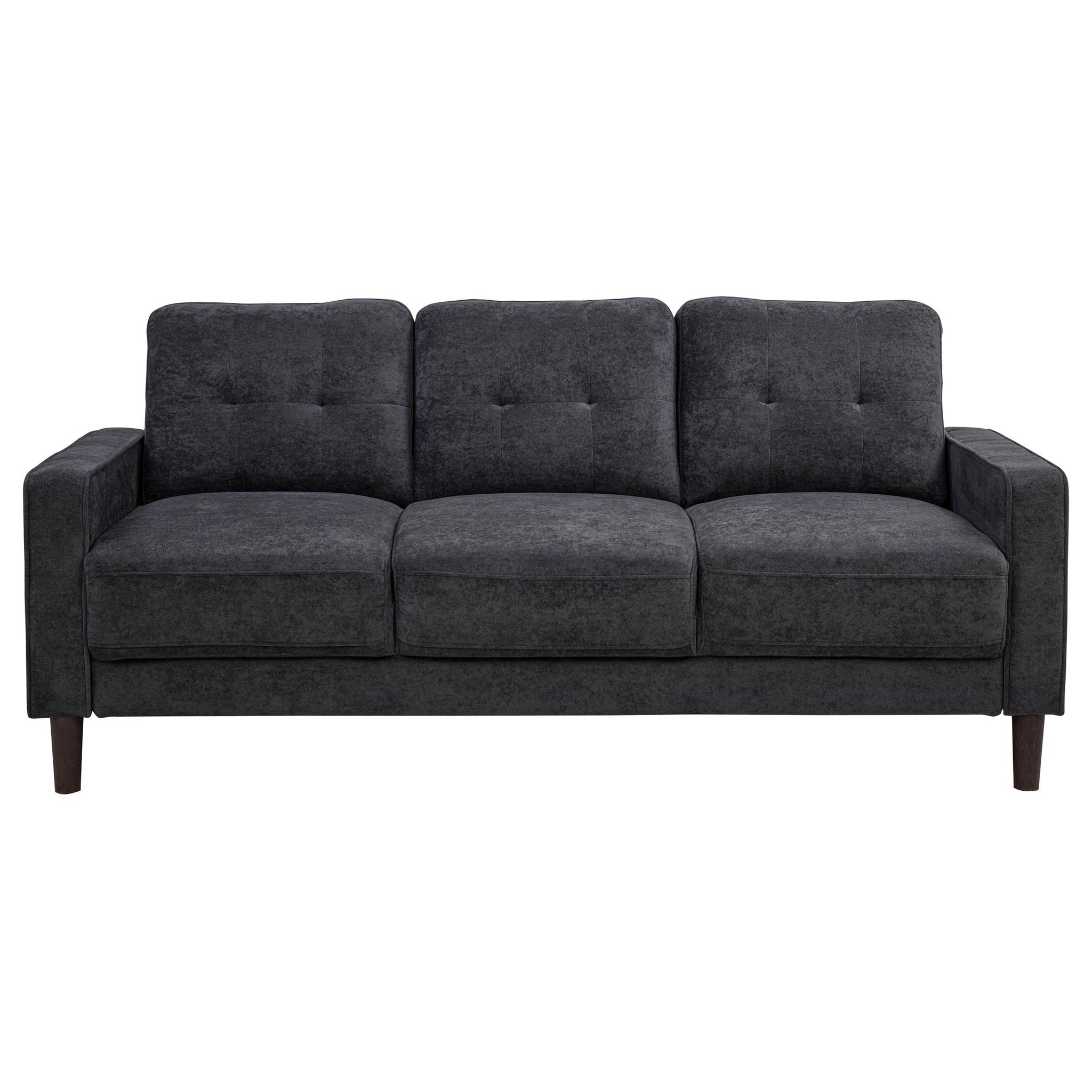 Bowen II Fabric Upholstered Track Arm Sofa Steel Grey