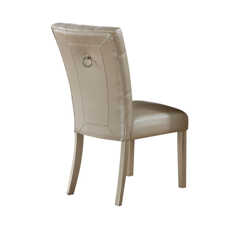Voeville II - Side Chair (Set of 2) - Platinum Pu & Platinum