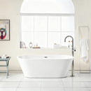 Gloss Freestanding Bathtub With Drain, Stand Alone Soaking Tub