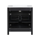 Bathroom Vanity With Ceramic Sink, Modern Single Bathroom Cabinet With 2 Doors And A Shelf, Soft Close Doors