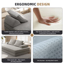 Multifunctional Convertible Sofa Bed With 2 Tumbler Backrests And 2 Pillows, Deep Seat Couch