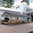 Metal Carport 13 X 26.5 Ft Heavy Duty With Galvanized Steel Roof Metal Garage Canopy With Galvanized Steel Roof & Frame Car Tent Outdoor Storage Shed For Car Boats And Truck - Gray