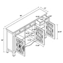 Madeline - 3-Drawer Scrollwork Accent Cabinet - Antique Green