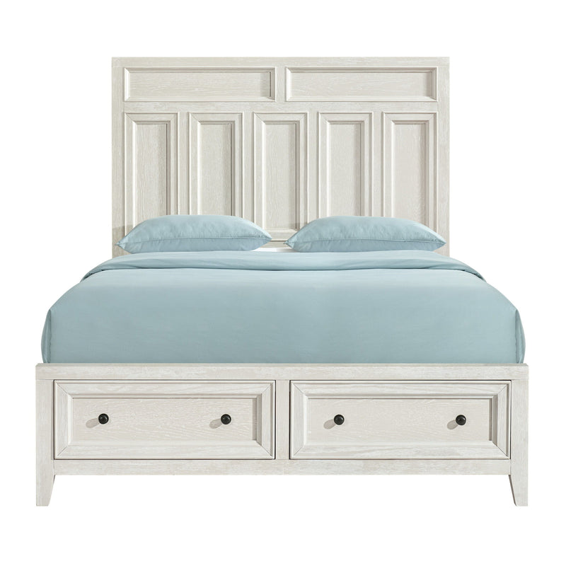 Storage Bed With Panel Headboard And Spacious Footboard Drawers