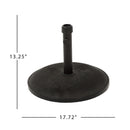 Stylish Concrete Umbrella Base With Iron Support Pole - Black