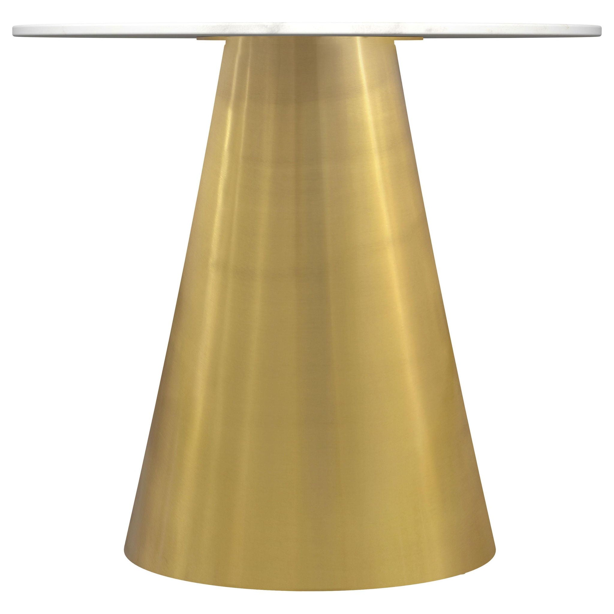 Avon Round Marble Top Stainless Steel Side End Table White - Atlantic Fine Furniture Melbourne FL