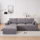 Modular Sectional Sofa With Ottoman, USB And Type C Charger, Petal Armrest Design