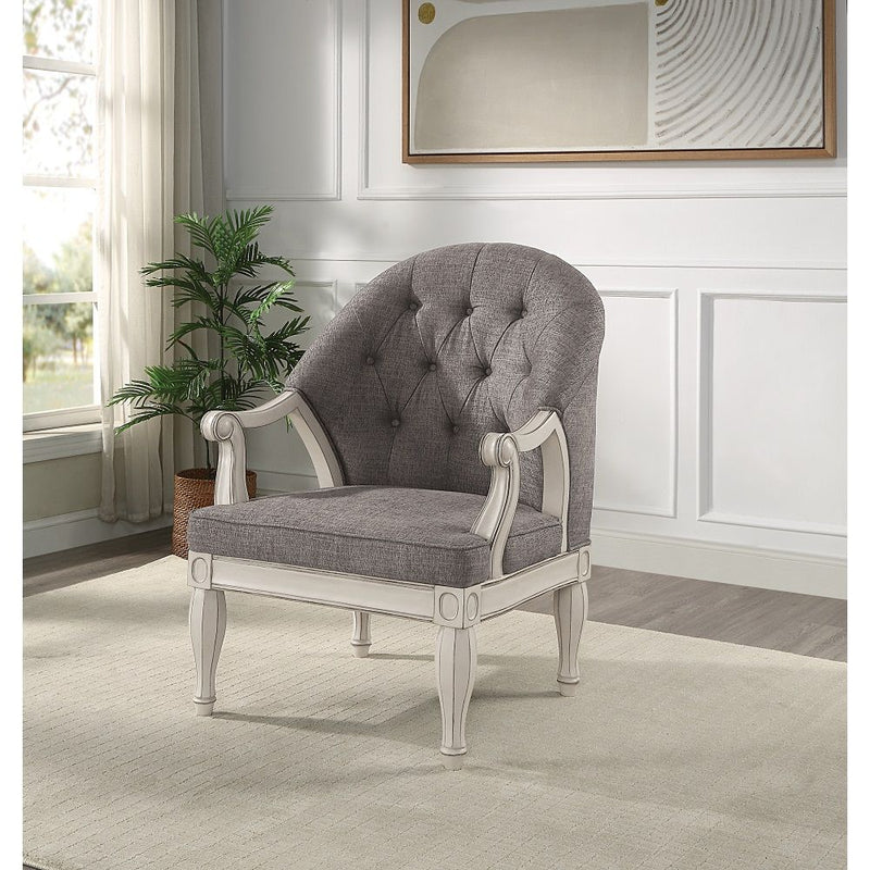 Florian - Chair - Gray & Antique White