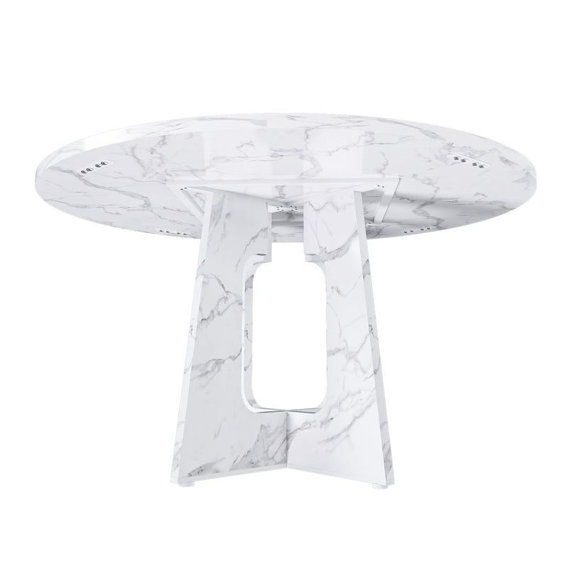 Round Dining Table For 4 - White