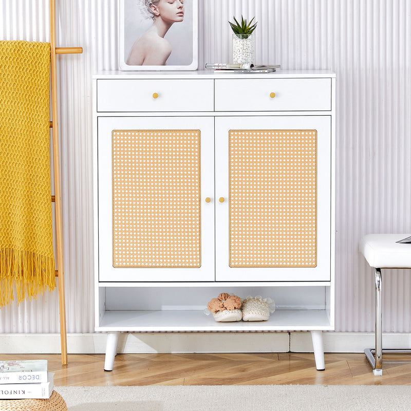 Modern Minimalist Rattan Shoe Cabinet, Elegant Storage Solution