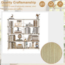 5 Tier Industrial Bookshelf, Tall Bookcase With Open Design, Vintage Storage Organizer