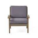 Peyton Club Chair Outdoor Seating Dark Gray Acacia Wood 32.25 X 28.00 X 31.25"