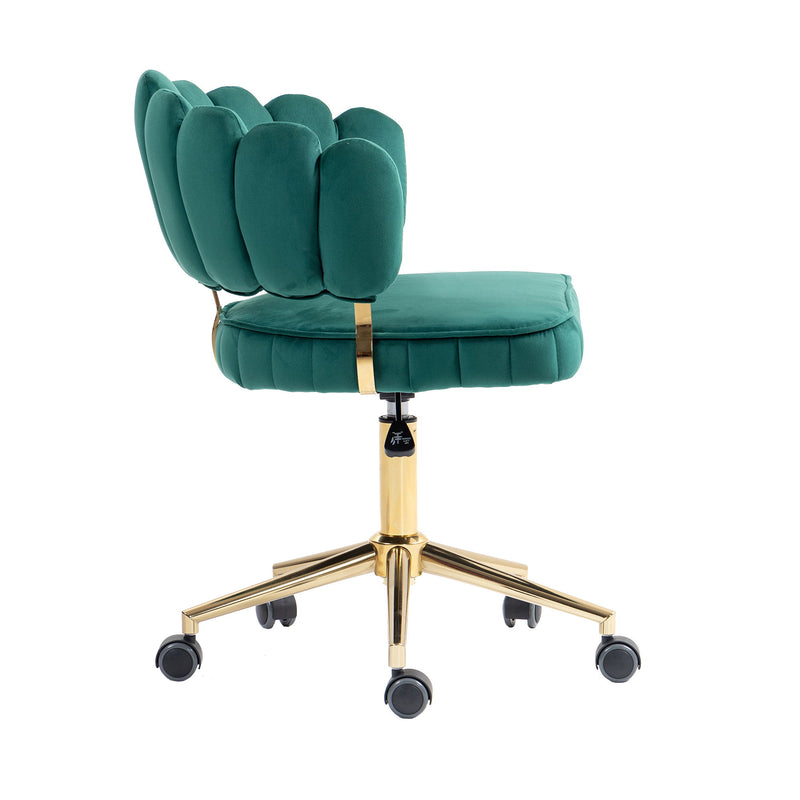 Modern Velvet Home Office Desk Chair With Adjustable Height And Swivel Wheels