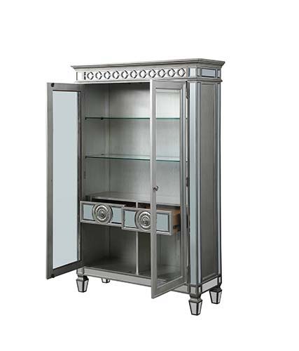 Varian - Curio - Mirrored & Antique Platinum - Atlantic Fine Furniture Inc