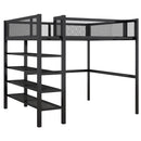 Loft Bed With 4 Tier Shelves And Storage