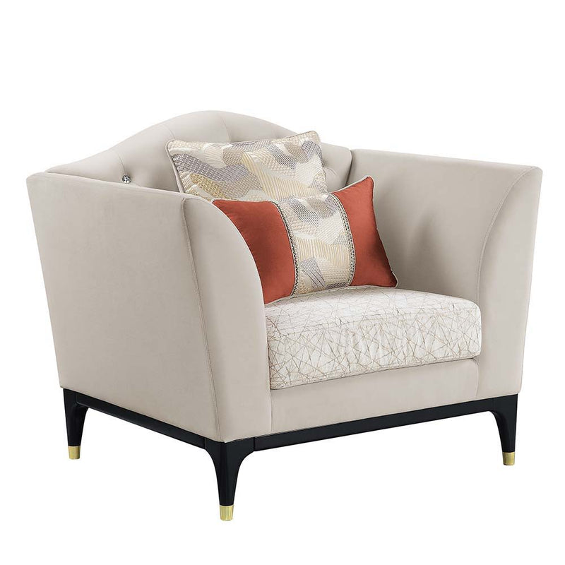 Tayden - Chair - Beige Velvet - Atlantic Fine Furniture Inc