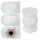 Contemporary Ceramic Drum Stool Indoor / Outdoor Side Table Glazed Accent Garden Stool - White