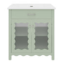 Modern Bathroom Vanity With Tempered Glass Doors