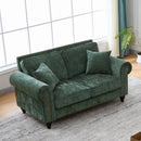 2 Seater Sofa With Rolled Arms, Tufted Upholstered Couch