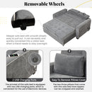 Upholstered Sleeper Bed Sofa With Dual USB Charging, Adjustable Backrest