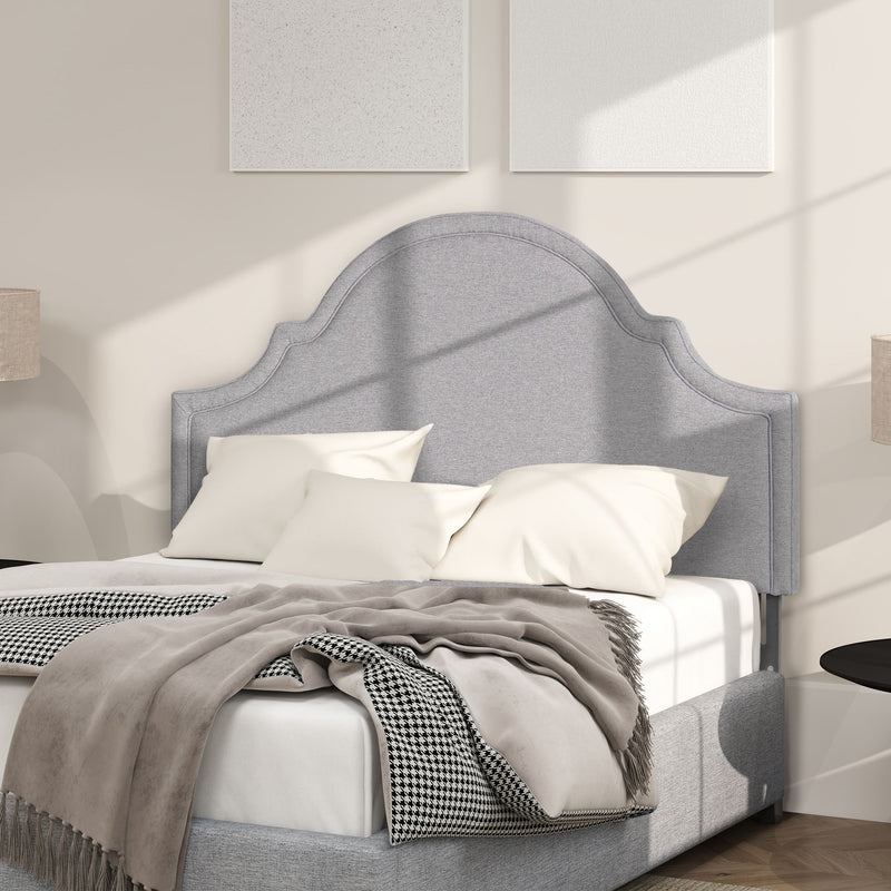 Catherine - Queen Upholstered Headboard - Light Gray