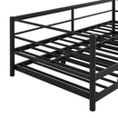 Industrial Metal Daybed With Adjustable Pop Up Trundle And LED Strip