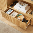 Modern Wavy TV Stand Rounded Sideboard With Storage Cabinet