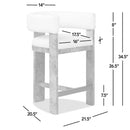 Vavona - Burl Upholstered Barrel Back Counter Height Bar Stool - Polar Off White