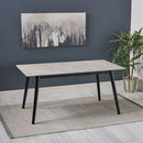 Chic Dining Table With High Pressure Laminate Top And Solid Wood Legs - Natural